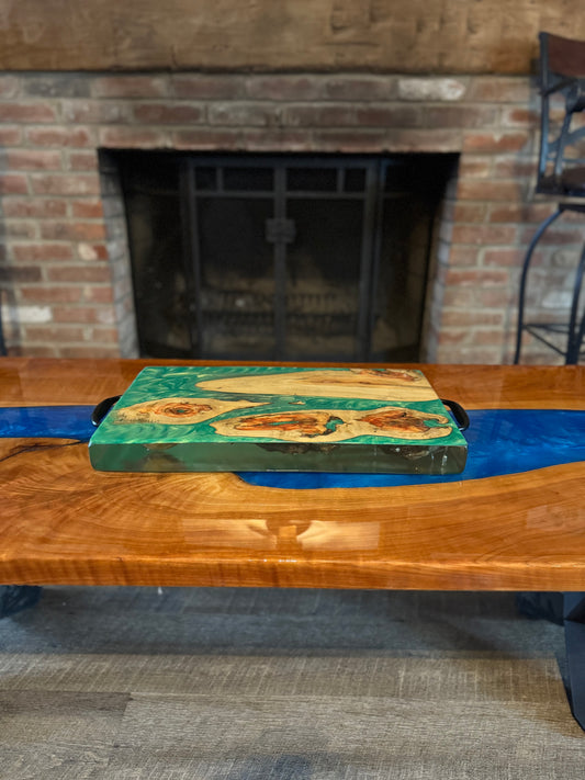 Green Epoxy Table Center Piece