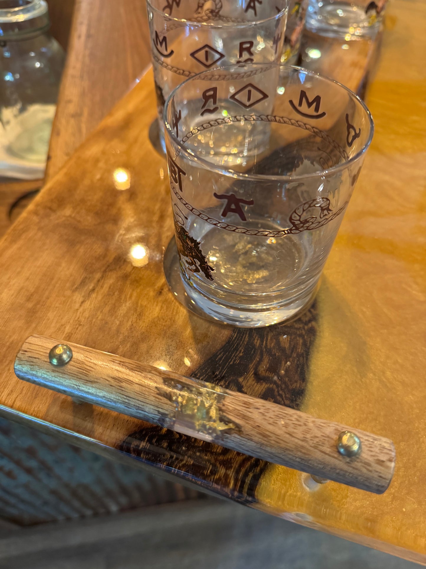 Handcrafted Gold Epoxy Bourbon Tray