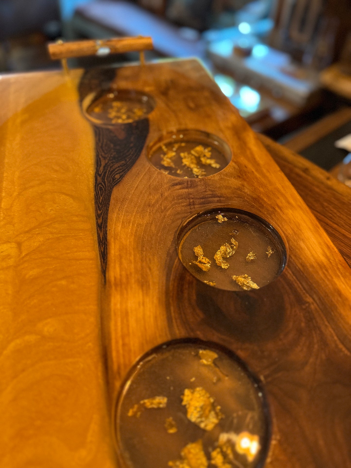 Handcrafted Gold Epoxy Bourbon Tray