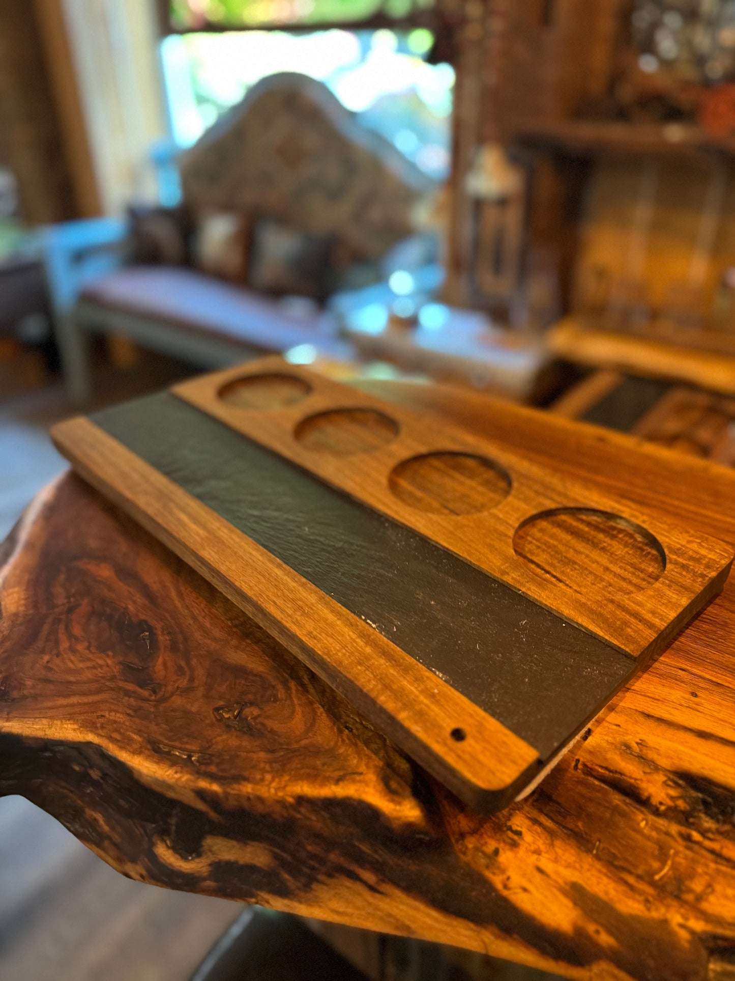 Handcrafted Tasting Tray with Writable Inlay