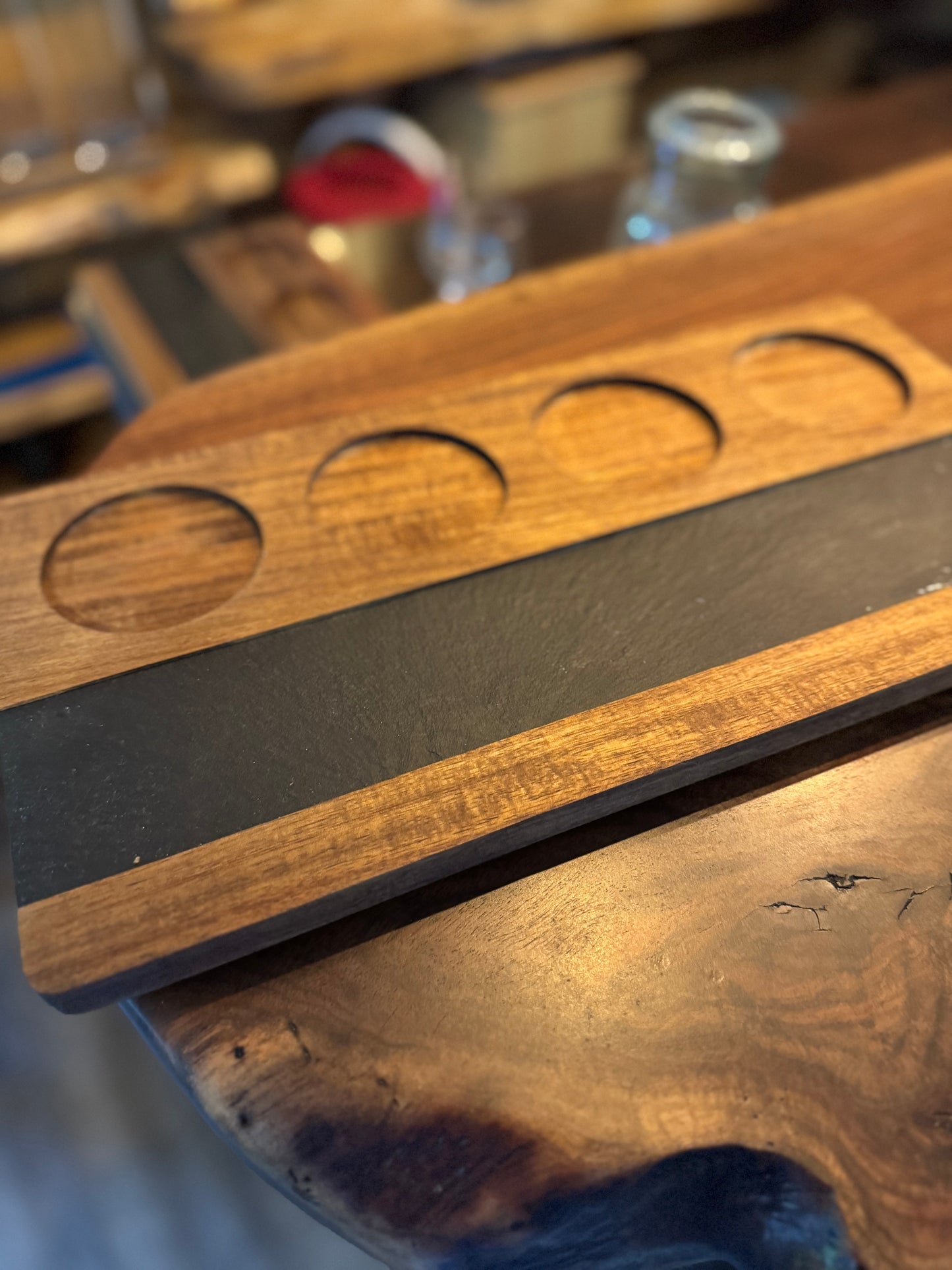 Handcrafted Tasting Tray with Writable Inlay