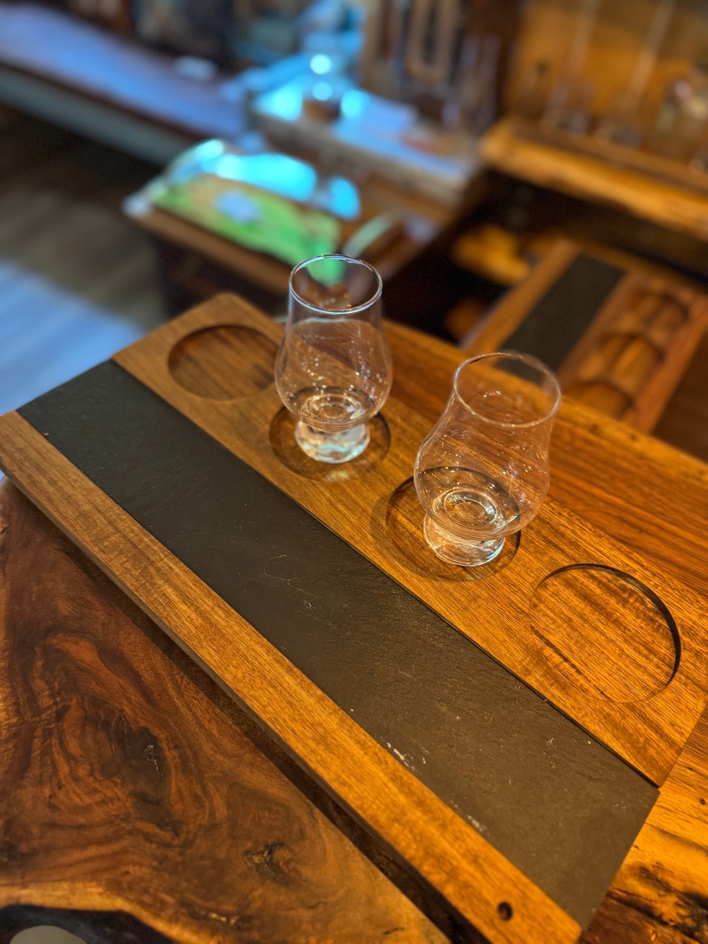 Handcrafted Tasting Tray with Writable Inlay
