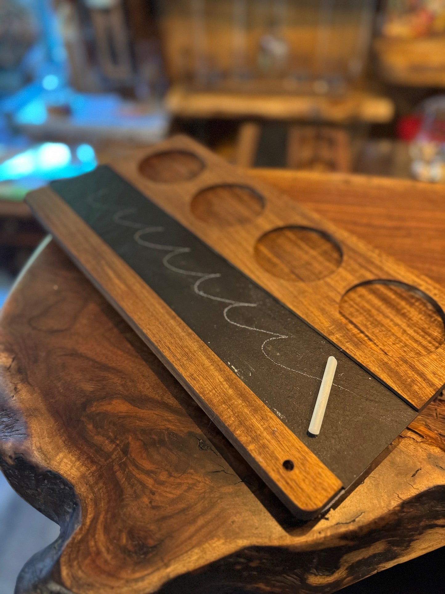 Handcrafted Tasting Tray with Writable Inlay