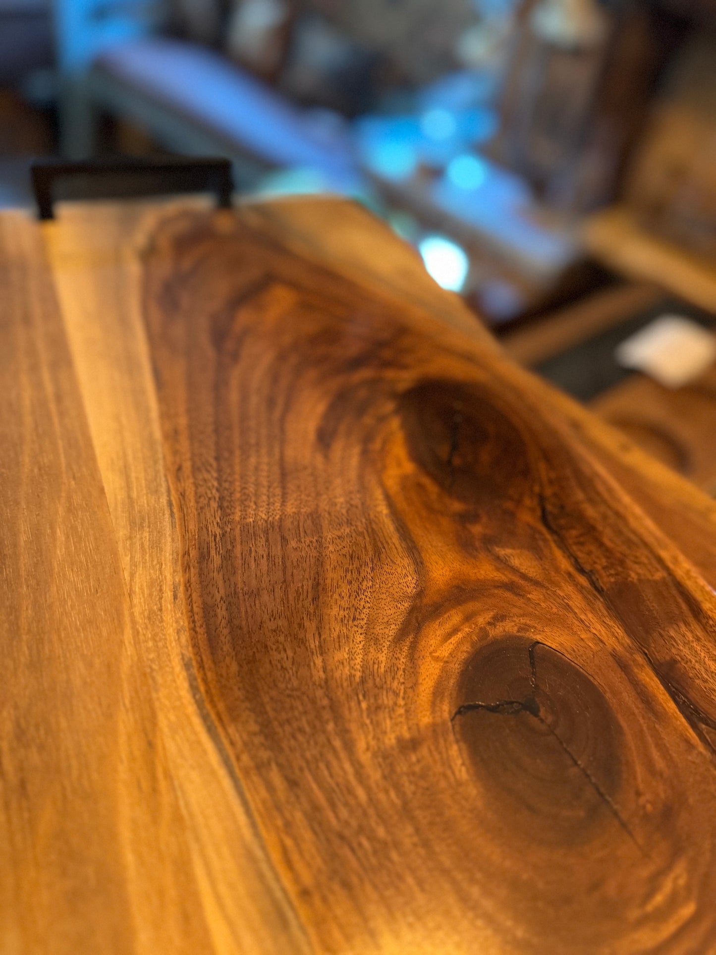 Handcrafted Serving Tray with Modern Metal Handles